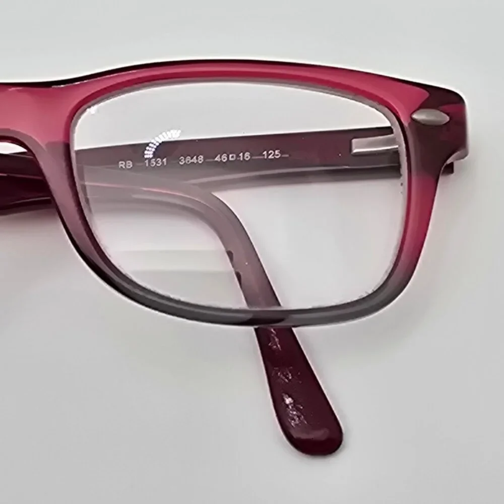 Ray-Ban RB1531 3648 Polished Fuxia on Grey Kids Eyeglasses Frame w/ Flexhinge